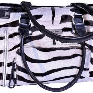 LONGCHAMP Zebra Pony Hair Leather Shoulder Bag - Limited edition Retail $1K EUC